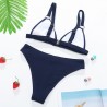 Baño y ropaSexy ribbed bikini set - push up - metal decorations
