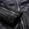 ChaquetasFashionable men's leather jacket - stand-up collar - with a zipper