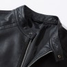 ChaquetasFashionable men's leather jacket - stand-up collar - with a zipper