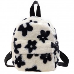 BolsasSmall plush backpack - with zipper - flowers printing
