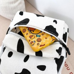MochilasMini canvas backpack - with zipper - cow milk print
