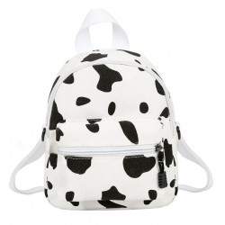 MochilasMini canvas backpack - with zipper - cow milk print