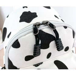 MochilasMini canvas backpack - with zipper - cow milk print