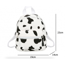MochilasMini canvas backpack - with zipper - cow milk print