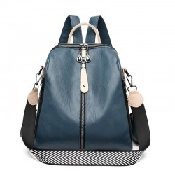 MochilasMultifunctional backpack - leather shoulder bag - with zippers