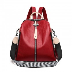 Multifunctional backpack - leather shoulder bag - with zippersBackpacks