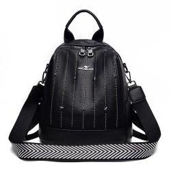 MochilasLuxurious multifunctional backpack - shoulder bag - with rivets - genuine leather