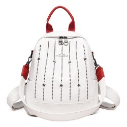 MochilasLuxurious multifunctional backpack - shoulder bag - with rivets - genuine leather