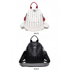 MochilasLuxurious multifunctional backpack - shoulder bag - with rivets - genuine leather