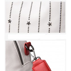 MochilasLuxurious multifunctional backpack - shoulder bag - with rivets - genuine leather