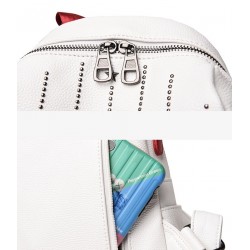 MochilasLuxurious multifunctional backpack - shoulder bag - with rivets - genuine leather