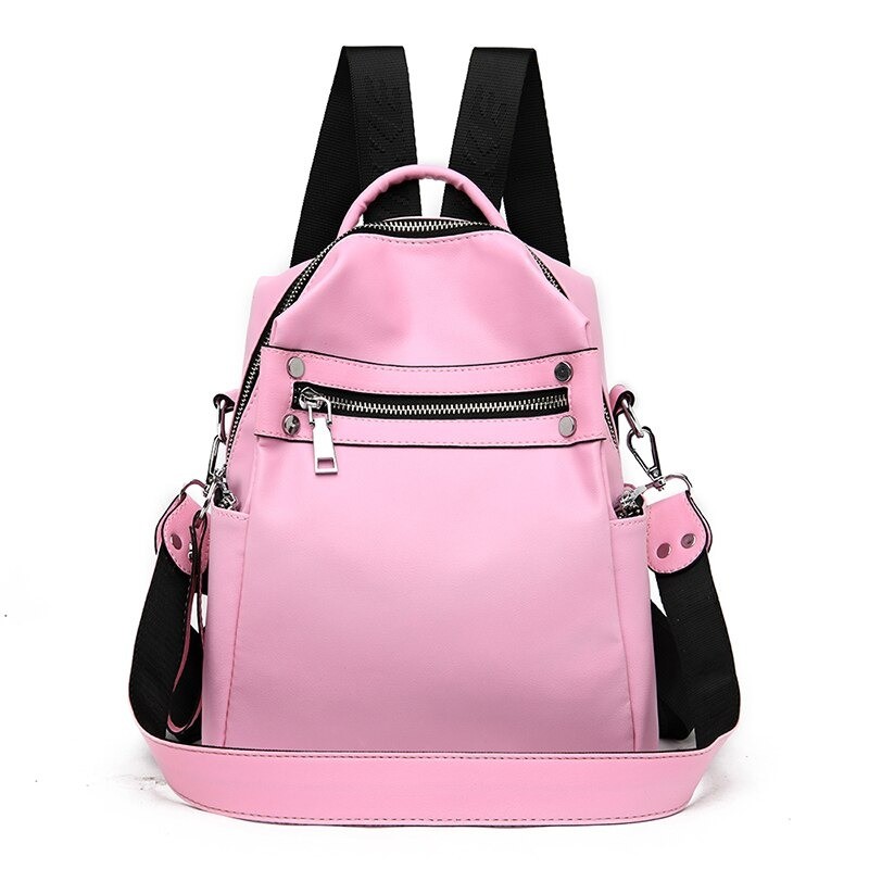 MochilasNew Solid Color Women Multifunction Backpack Designer Simple College Style School Bag for Teenage Girls 2020 Travel S...