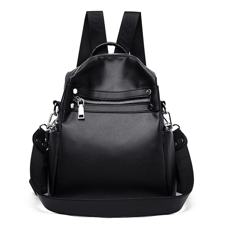 MochilasNew Solid Color Women Multifunction Backpack Designer Simple College Style School Bag for Teenage Girls 2020 Travel S...