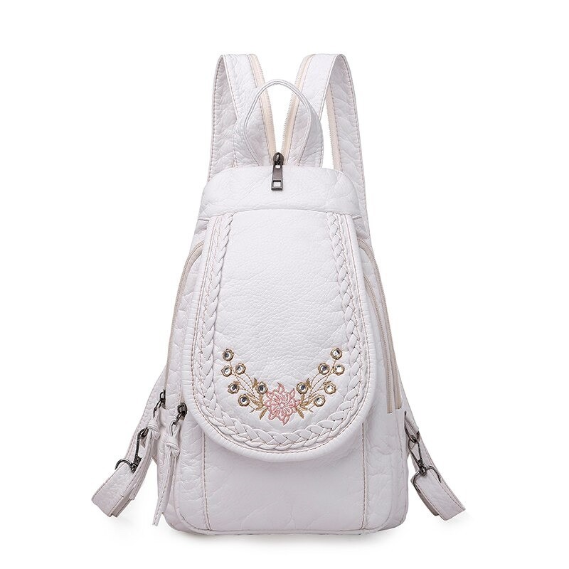 MochilasHigh Quality Backpack for Women 2020 New White Leather Backpack School Bag for Teenage Girls Female Travel Backpack M...