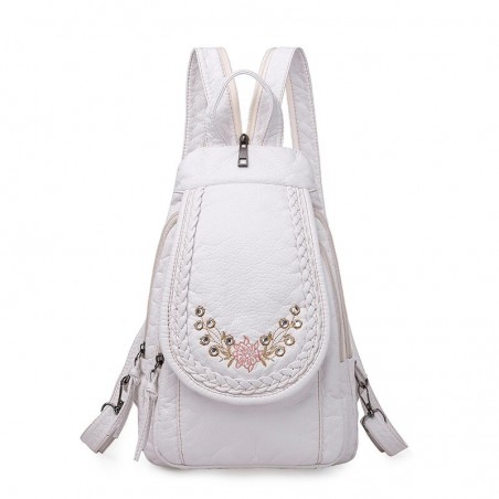 MochilasHigh Quality Backpack for Women 2020 New White Leather Backpack School Bag for Teenage Girls Female Travel Backpack M...
