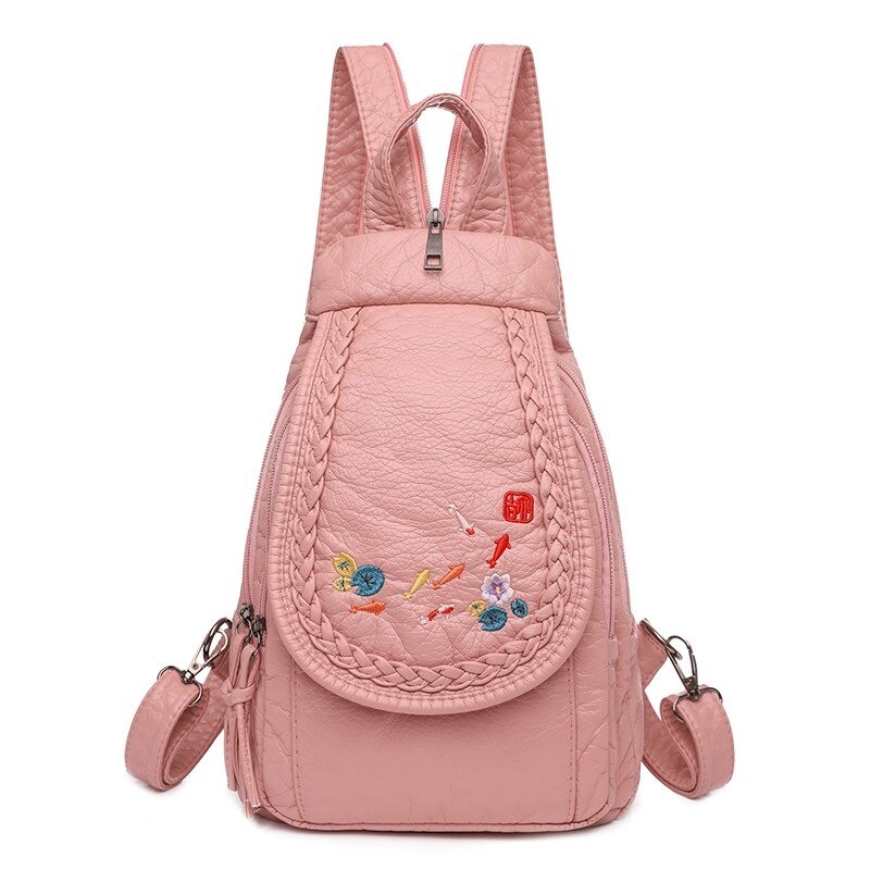 MochilasHigh Quality Backpack for Women 2020 New White Leather Backpack School Bag for Teenage Girls Female Travel Backpack M...
