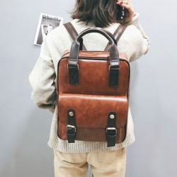 Vintage leather backpack - with anti theft zippers / buckles - waterproofBackpacks