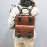 MochilasWomen Anti Theft Backpacks Students Brown School Bags for Teenage Girls Waterproof Vintage Laptop Leather Big Travel ...