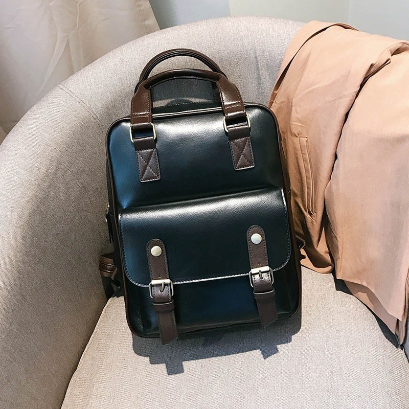 MochilasWomen Anti Theft Backpacks Students Brown School Bags for Teenage Girls Waterproof Vintage Laptop Leather Big Travel ...