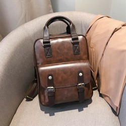 MochilasWomen Anti Theft Backpacks Students Brown School Bags for Teenage Girls Waterproof Vintage Laptop Leather Big Travel ...