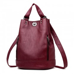 Fashionable leather backpack - multifunction vintage shoulder bag - large capacityBackpacks