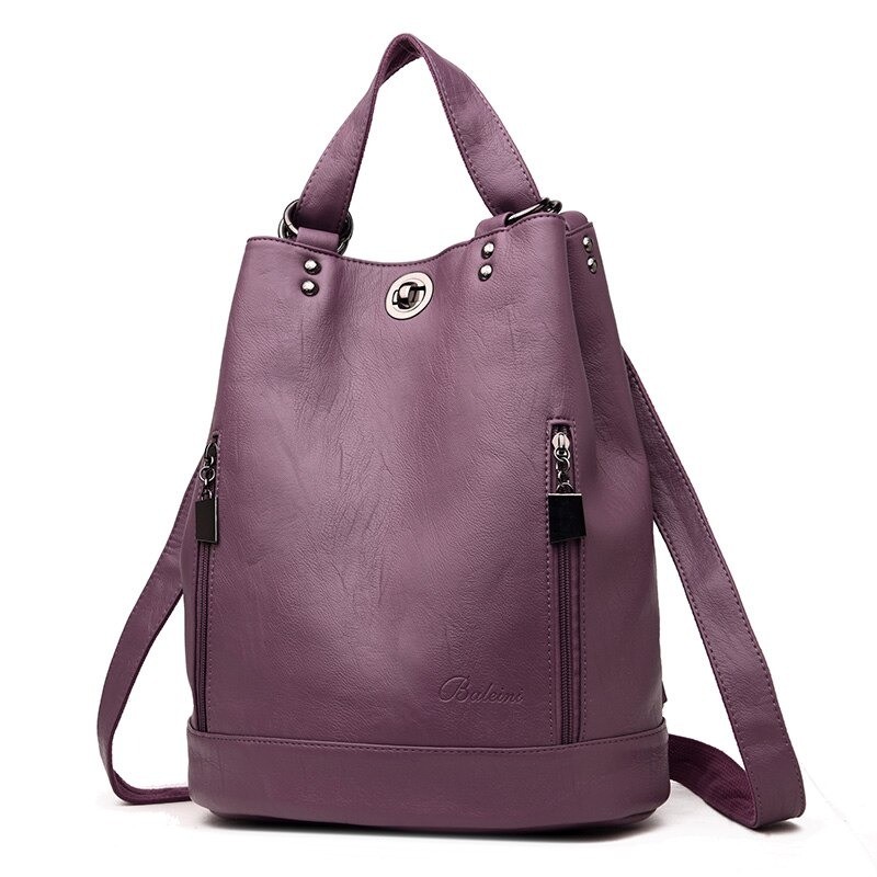 Mochilas2020 Women Leather Backpacks Multifunction Women Vintage Shoulder Bag Ladies Rucksack large capacity Travel Bag Sac a...