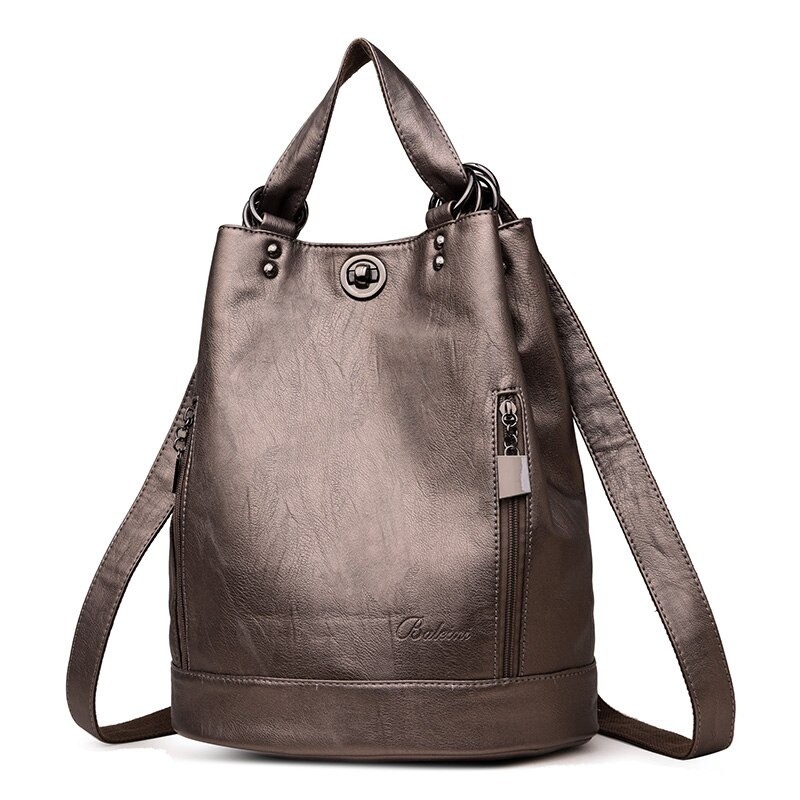 Mochilas2020 Women Leather Backpacks Multifunction Women Vintage Shoulder Bag Ladies Rucksack large capacity Travel Bag Sac a...