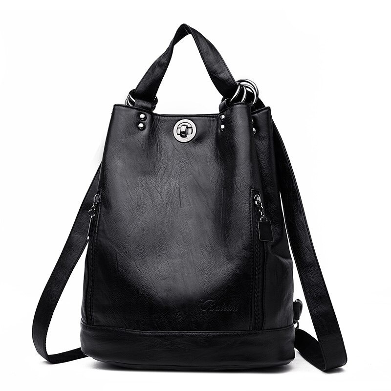 Mochilas2020 Women Leather Backpacks Multifunction Women Vintage Shoulder Bag Ladies Rucksack large capacity Travel Bag Sac a...