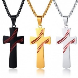 CollaresBaseball Cross Pendant Necklace I CAN DO ALL THINGS STRENGTH Bible Verse Amulet Necklace