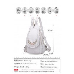 MochilasHigh Quality Backpack for Women 2020 New White Leather Backpack School Bag for Teenage Girls Female Travel Backpack M...