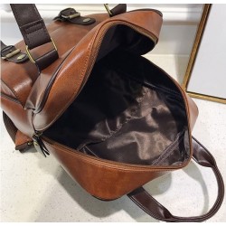 MochilasWomen Anti Theft Backpacks Students Brown School Bags for Teenage Girls Waterproof Vintage Laptop Leather Big Travel ...