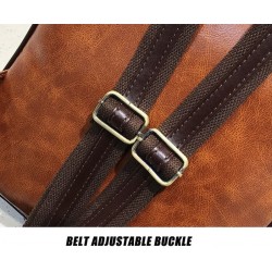 MochilasWomen Anti Theft Backpacks Students Brown School Bags for Teenage Girls Waterproof Vintage Laptop Leather Big Travel ...