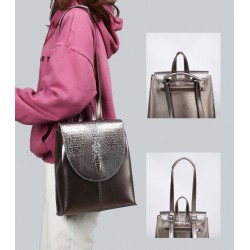 Fashionable leather backpack - shoulder bag - snakeskin patternBackpacks