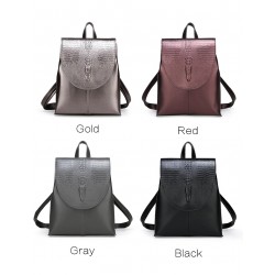 Fashionable leather backpack - shoulder bag - snakeskin patternBackpacks