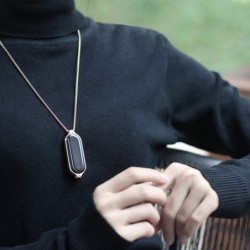 CollarDouble hole pendant - with necklace - stainless steel - for Xiaomi Mi Band 5