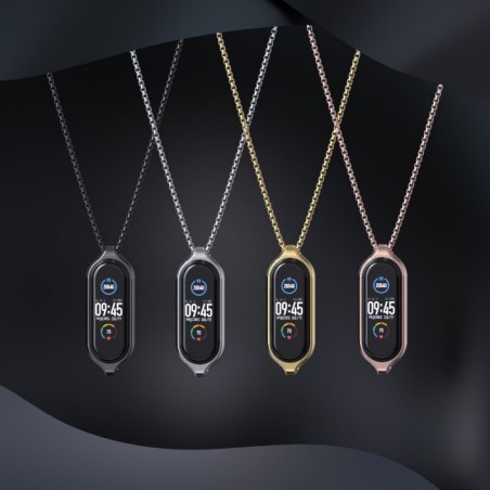 CollarDouble hole pendant - with necklace - stainless steel - for Xiaomi Mi Band 5