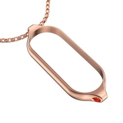 CollarDouble hole pendant - with necklace - stainless steel - for Xiaomi Mi Band 5