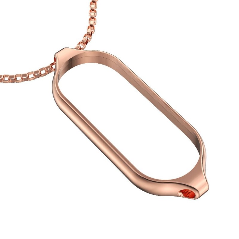 CollarDouble hole pendant - with necklace - stainless steel - for Xiaomi Mi Band 5