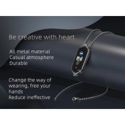 CollarDouble hole pendant - with necklace - stainless steel - for Xiaomi Mi Band 5