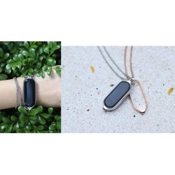 CollarDouble hole pendant - with necklace - stainless steel - for Xiaomi Mi Band 5