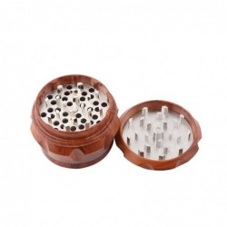 MolinosGrinder for herbs / tobacco / spices - 4 layers - with hand crank - wooden