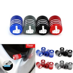 Partes de ruedaCar tire valves - aluminum caps - middle finger - 4 pieces