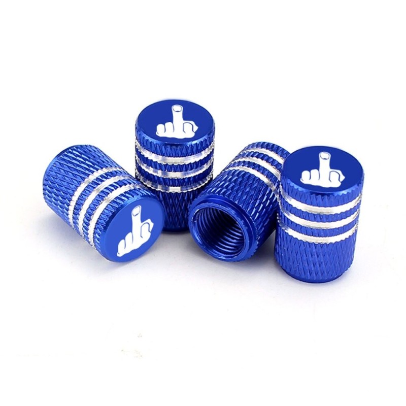 Partes de ruedaCar tire valves - aluminum caps - middle finger - 4 pieces