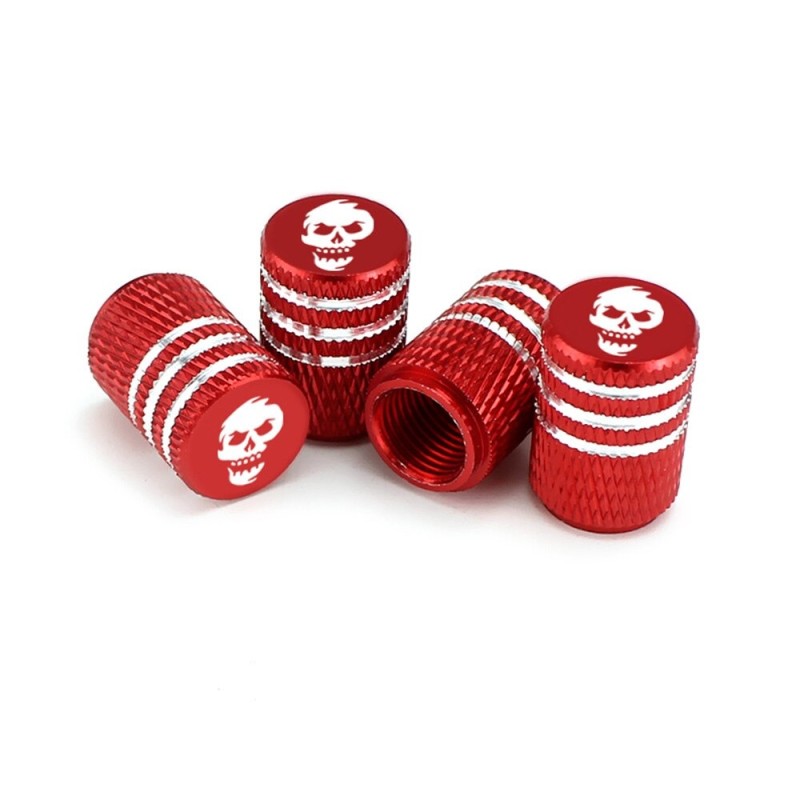 Partes de ruedaCar tire wheel valves - aluminum caps - skull design - 4 pieces