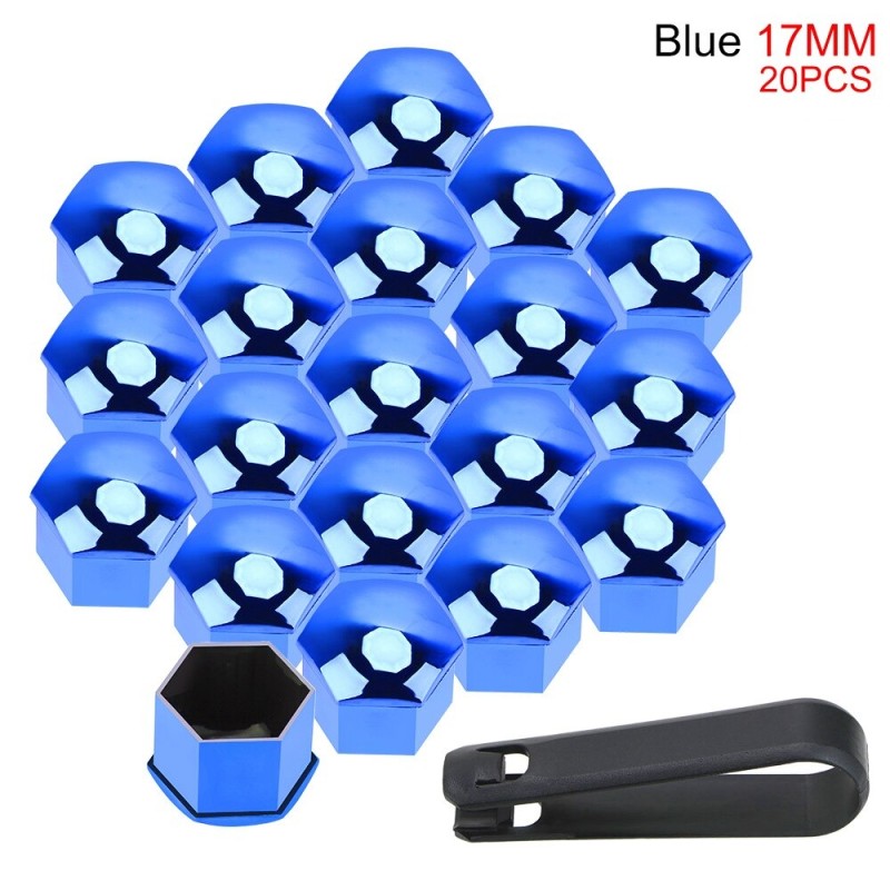 Partes de ruedaCubre llantas de coche - tuercas protectoras - con clip - 17mm - 20 piezas