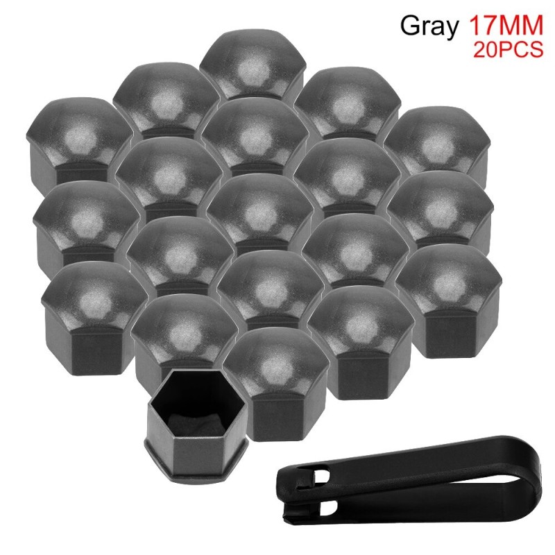 Partes de ruedaCubre llantas de coche - tuercas protectoras - con clip - 17mm - 20 piezas