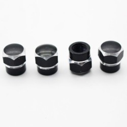 Partes de ruedaUniversal car wheel valves - aluminum caps - hexagonal - 4 pieces