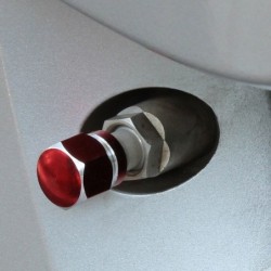 Partes de ruedaUniversal car wheel valves - aluminum caps - hexagonal - 4 pieces