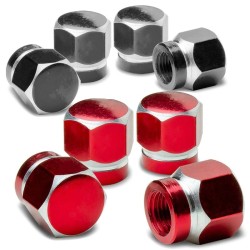 Partes de ruedaUniversal car wheel valves - aluminum caps - hexagonal - 4 pieces