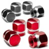 Partes de ruedaUniversal car wheel valves - aluminum caps - hexagonal - 4 pieces